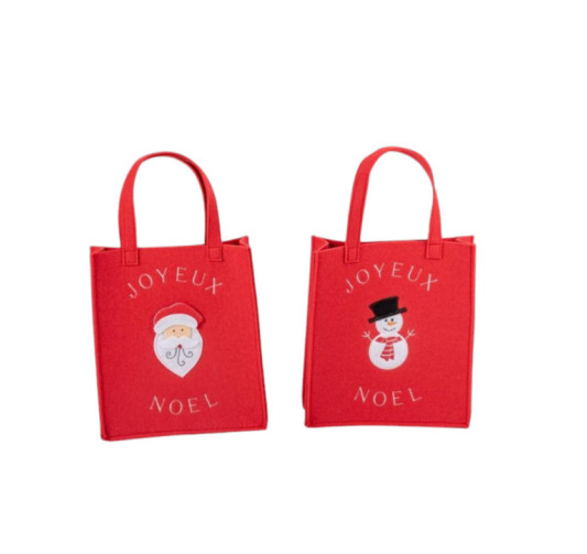 SAC EN FEUTRINE ROUGE 25X22CM