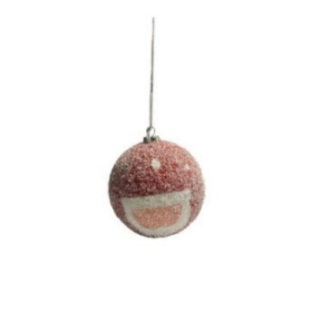 BOULE NOEL 8CM ROUGE/BLC
