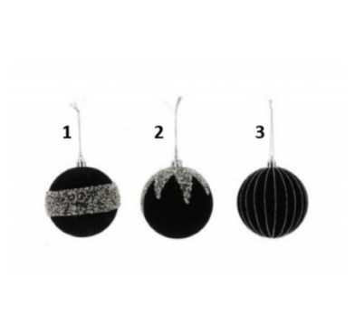 BOULE VELOURS NOIR PERLES