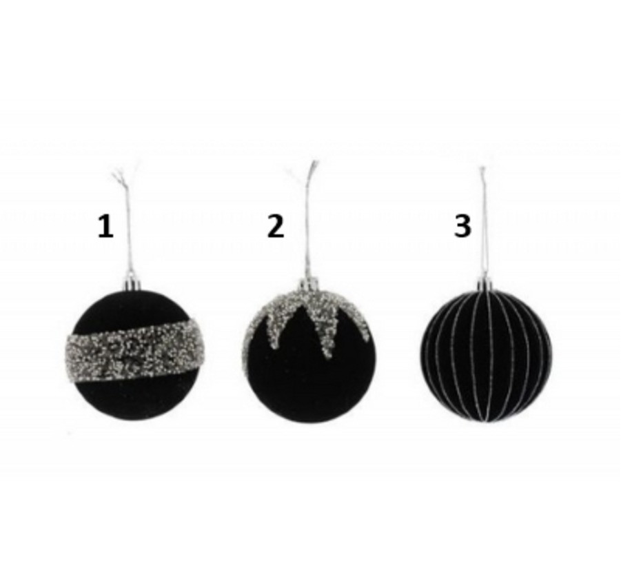 BOULE VELOURS NOIR PERLES