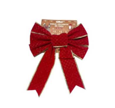 NOEUD DECORATIF ROUGE ET OR