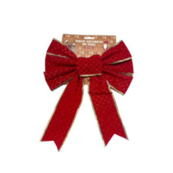 NOEUD DECORATIF ROUGE ET OR