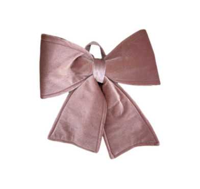 NOEUD VELOURS VIEUX ROSE