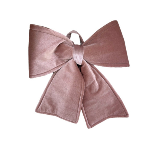 NOEUD VELOURS VIEUX ROSE