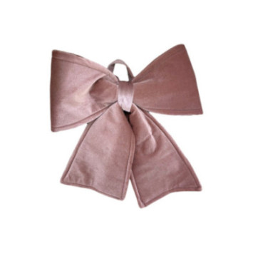 NOEUD VELOURS VIEUX ROSE