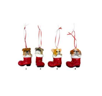 ORNEMENT CHIEN DANS BOTTE