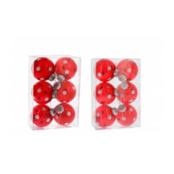 COFFRET DE 6  BOULES DE NOEL