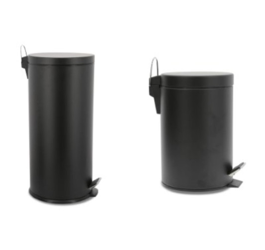 LOT DE 2 POUBELLES EN METAL