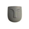 CACHE POT GRIS DECO "VISAGE"