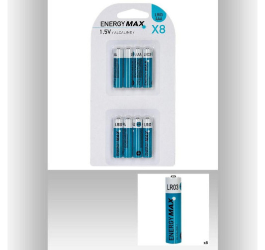 BLISTER DE 8 PILES LR03