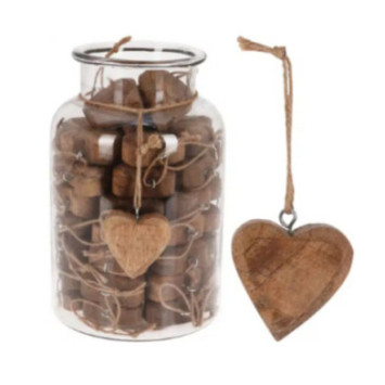 COEUR EN BOIS A SUSPENDRE