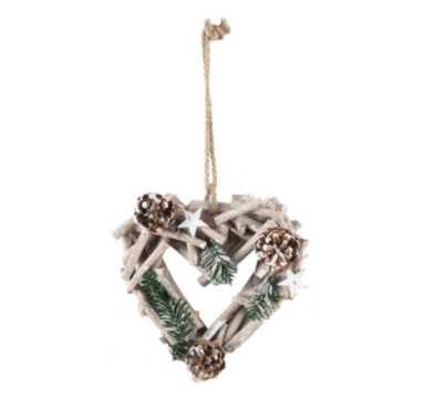 COEUR EN BOIS DECORE DE POMMES