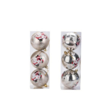 SET DE 3BOULES 8CM OR MOTIF