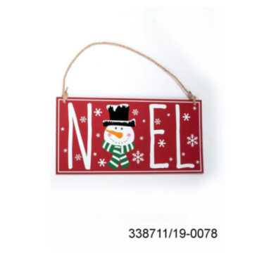 PLAQUE DE NOEL BOIS ROUGE