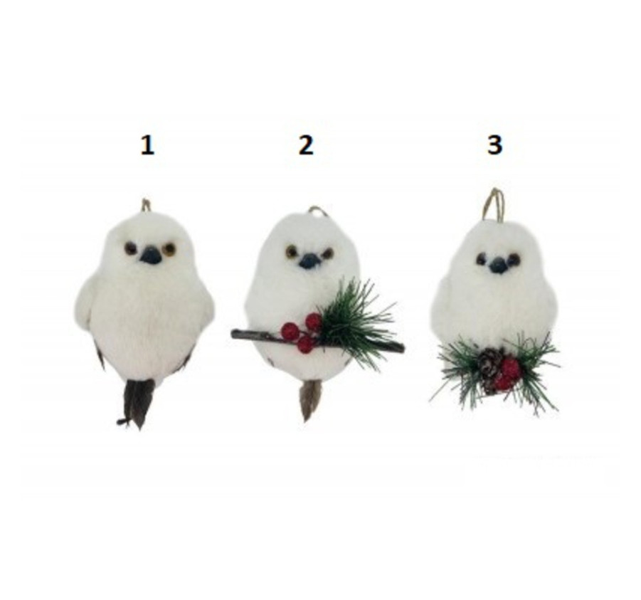 HIBOU FOURRURE BLANCHE SUR