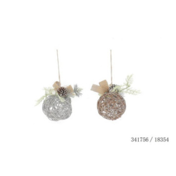 BOULE DE NOEL DECOREE POMME