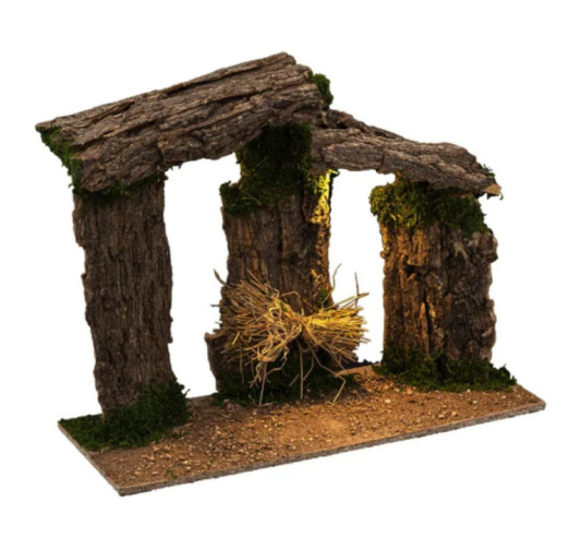 CRECHE DE NOEL EN BOIS H45CM