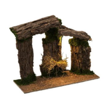 CRECHE DE NOEL EN BOIS H45CM