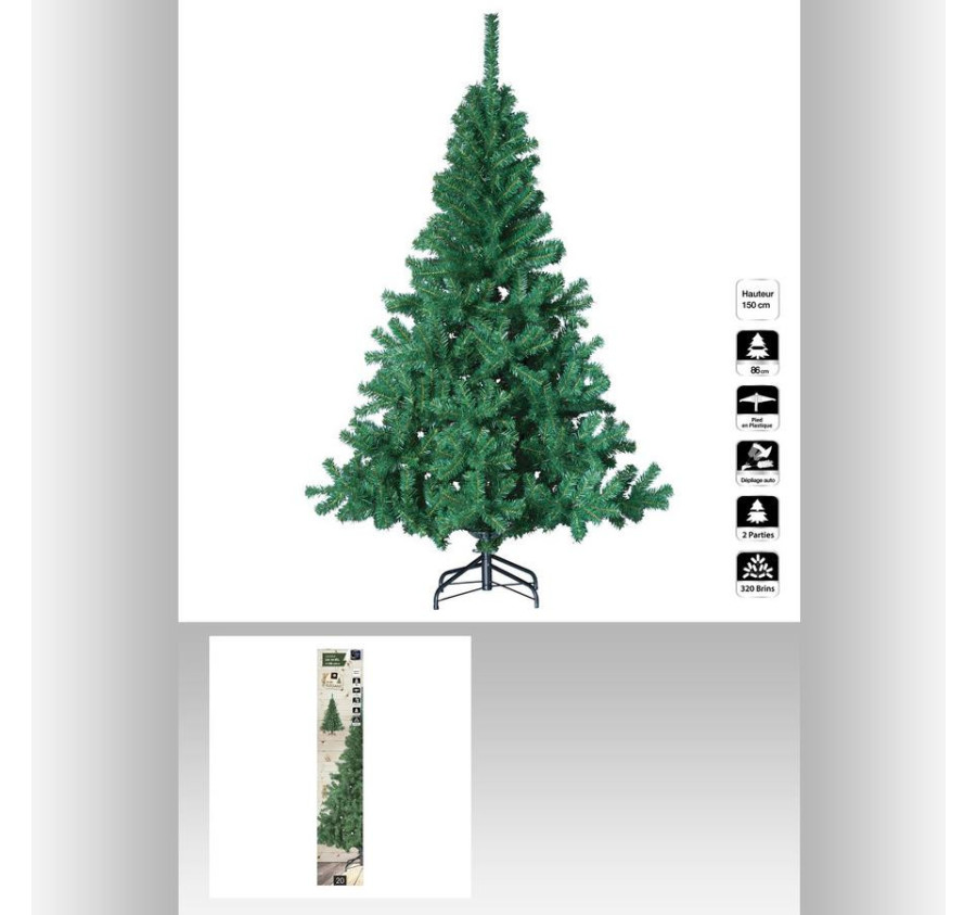 SAPIN LUXE VERT 150CM 320 TIP