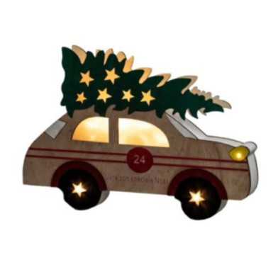 VOITURE EN BOIS LUMINEUSE LED