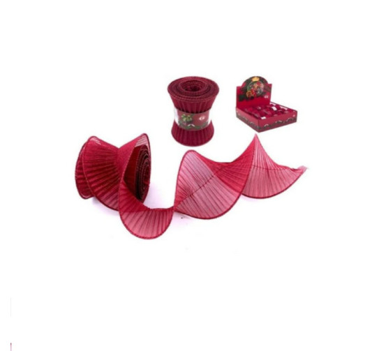 BANDE SPIRALE EN ORGANZA ROUGE