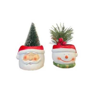 FIGURINE DE NOEL AVEC PLANTE