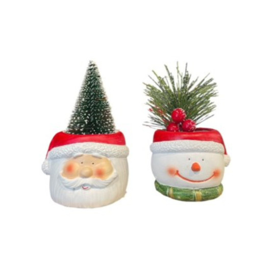 FIGURINE DE NOEL AVEC PLANTE