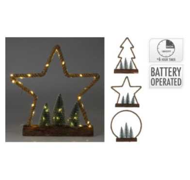 FIGURINE DE NOEL JUTE 45LED