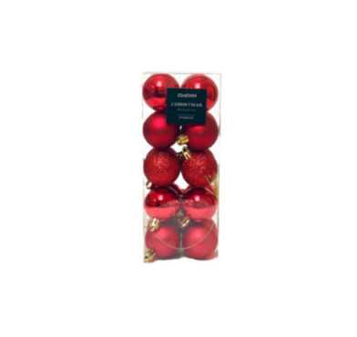 SET DE 20 BOULES DE NOEL ROUGE