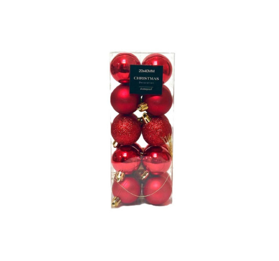 SET DE 20 BOULES DE NOEL ROUGE