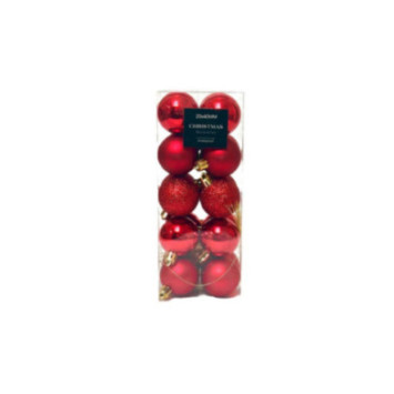 SET DE 20 BOULES DE NOEL ROUGE