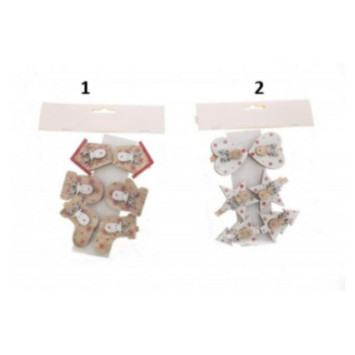 PINCES DECO EN BOIS X6 PIECES