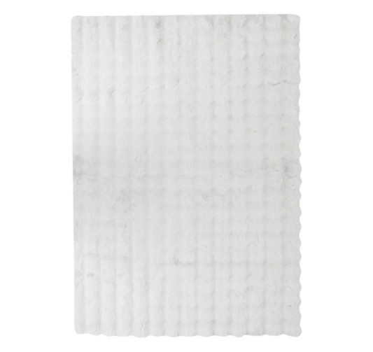 TAPIS FAUSSE FOURRURE 3D BLANC