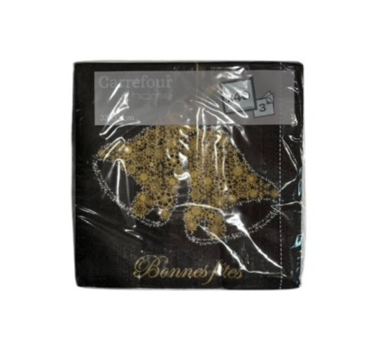 SERVIETTE EN PAPIER NOIR e OR