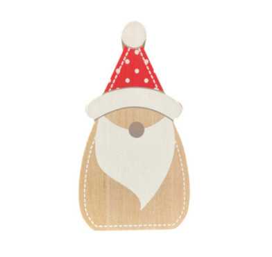 PERE NOEL EN BOIS H12CM