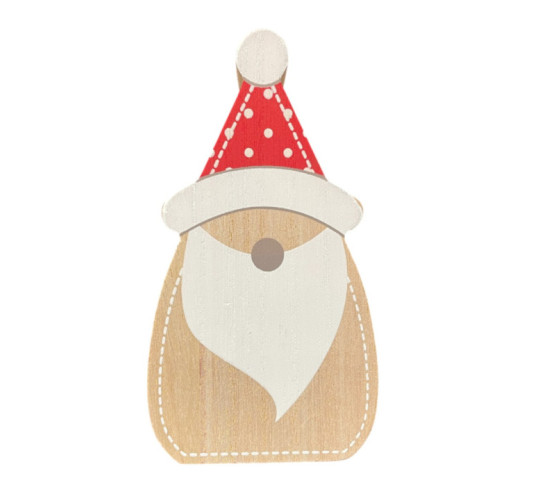 PERE NOEL EN BOIS H12CM