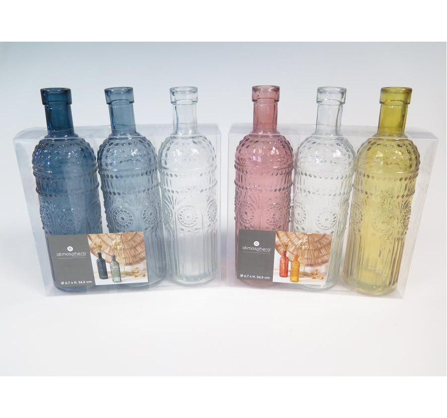 BOUTEILLE EN VERRE DECORATIVE