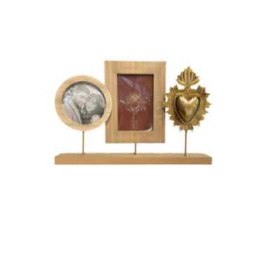 CADRE PHOTO X2 AVEC COEUR MDF