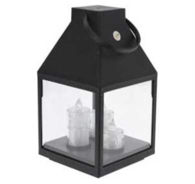 LANTERNE NOIRE AVEC 3 BOUGIES