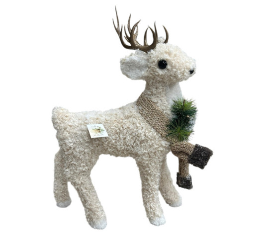 CERF AVEC BOIS DORE ET ECHARPE