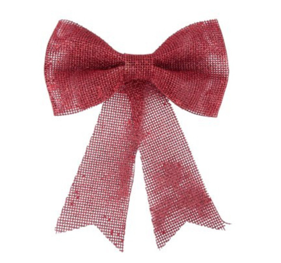 NOEUD DECORATIF EN JUTE ROUGE