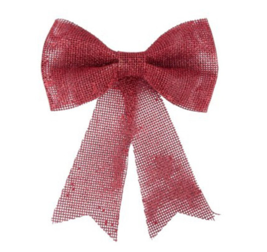 NOEUD DECORATIF EN JUTE ROUGE