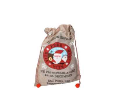 SAC DE NOEL EN TOILE DE JUTE