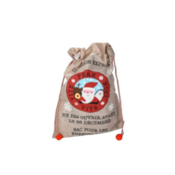 SAC DE NOEL EN TOILE DE JUTE