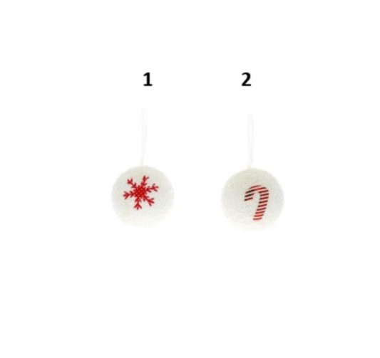 BOULE NOEL 10CM BLANC NEIGE