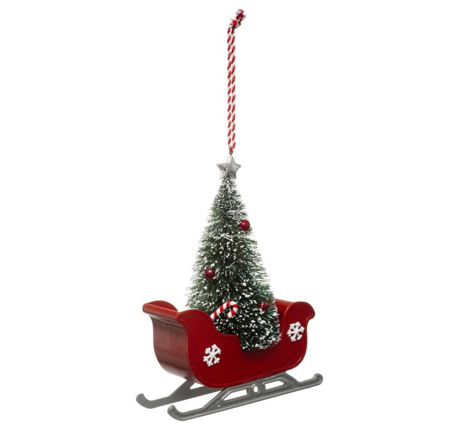 SUJET DE NOEL TRAINEAU SAPIN