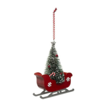 SUJET DE NOEL TRAINEAU SAPIN