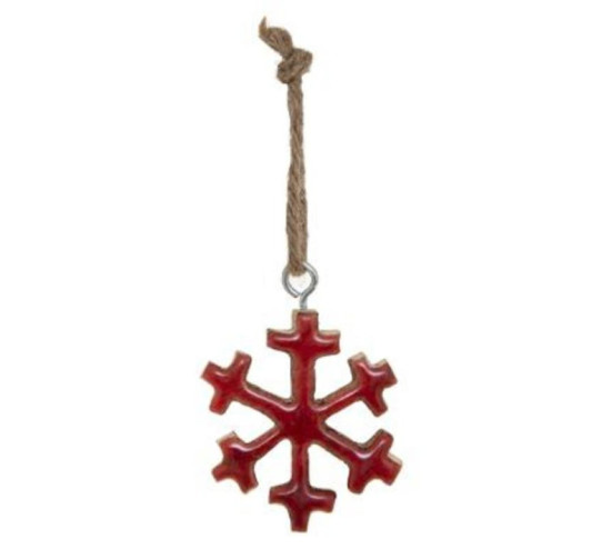 FLOCON EN BOIS ROUGE AVEC