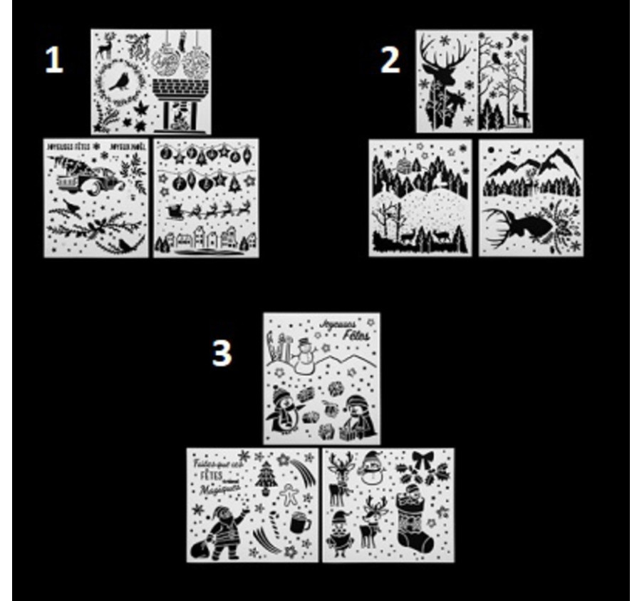 POCHOIR DE NOEL X3 42X37CM