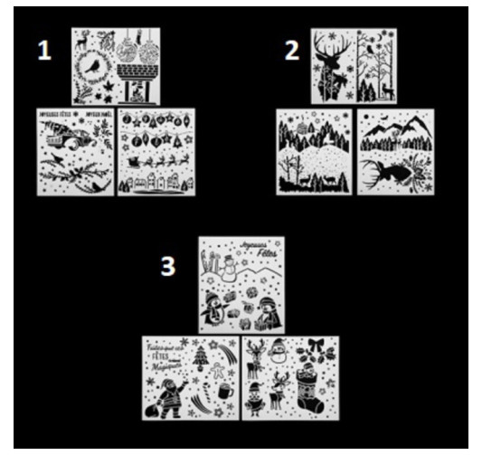 POCHOIR DE NOEL X3 42X37CM